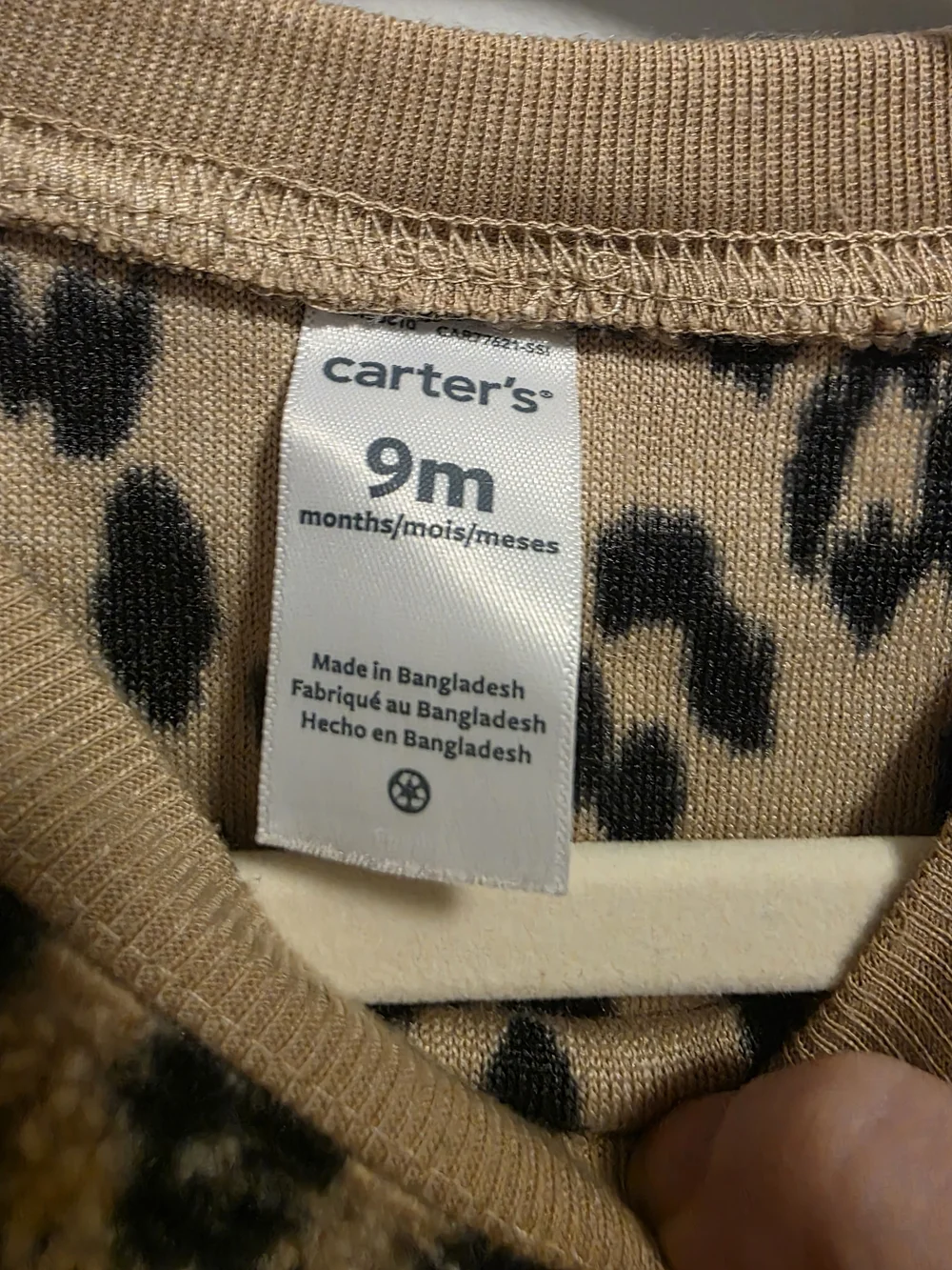 Carter's Fuzzy Leopard Print Pullover - Tan & Black